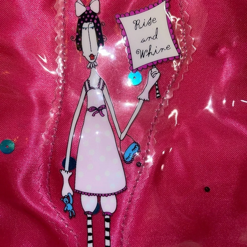 Dolly Mama Pink Satin & Sequin Makeup/Jewelry Case
